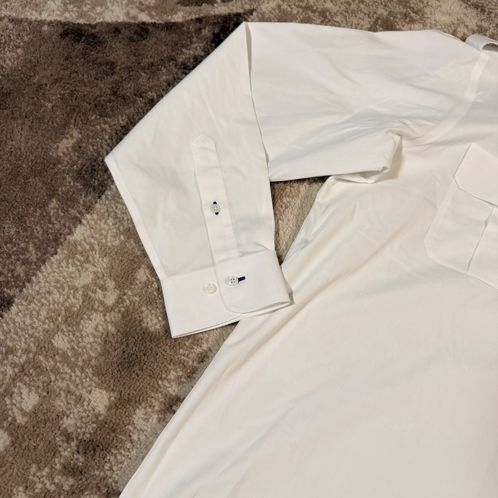 Brooks Brothers United Airlines Shirt Mens 17 36/37 White Long Sleeve Pilot NEW - Picture 3 of 12